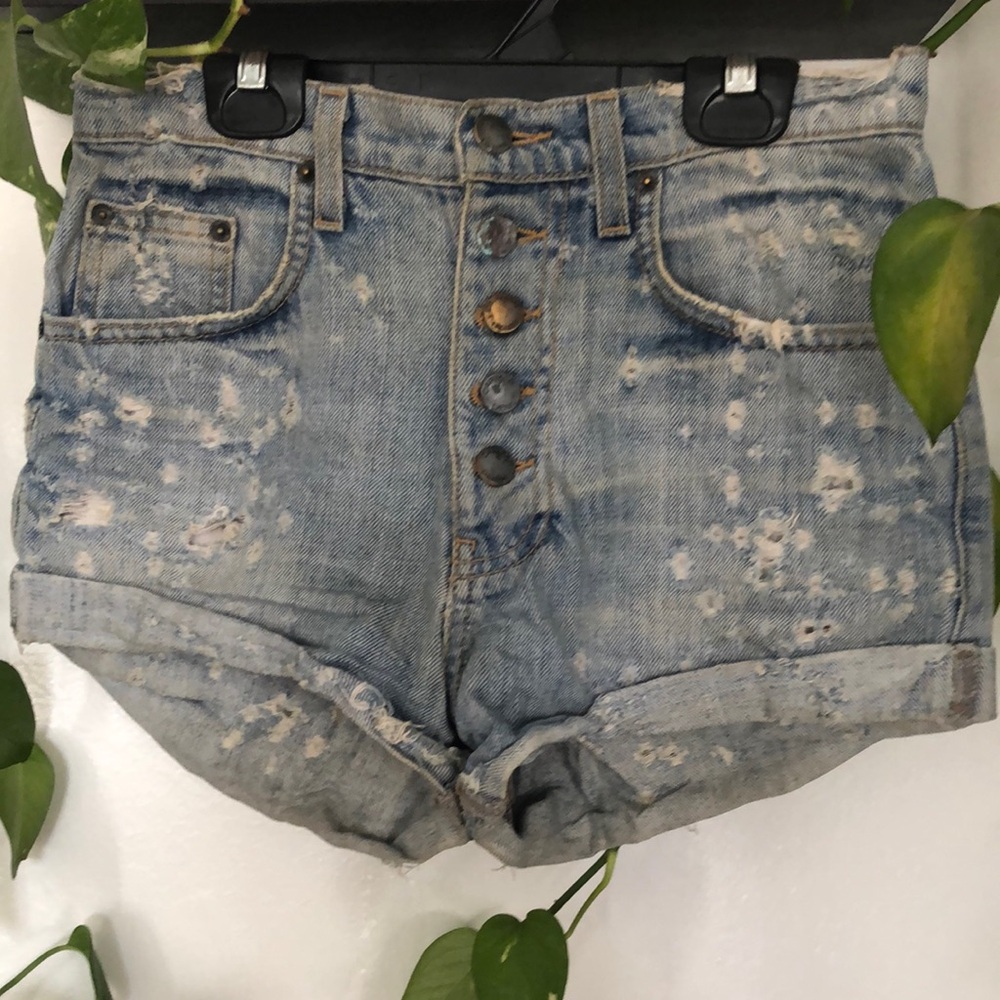 Carmar Blue Jean Shorts High-Waisted Distressed